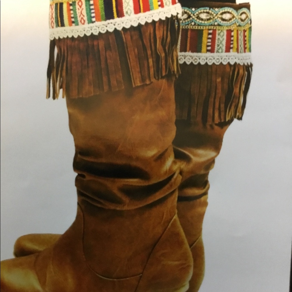 Bedazzled Velcro on boot toppers by icon NIP